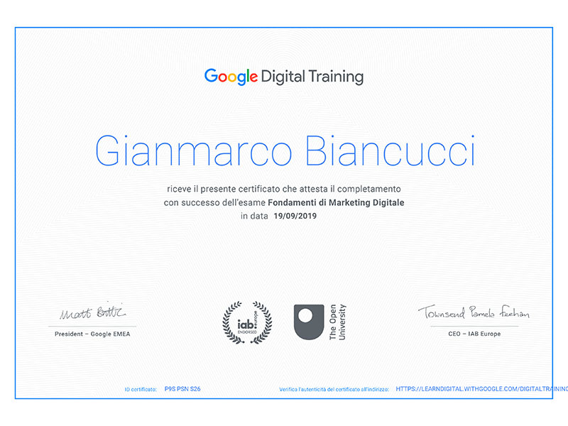 google-digital-training-consulente-seo-sem-gianmarco-biancucci